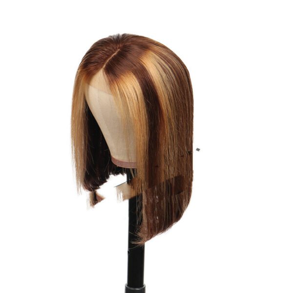 Piano Color Bob Headgear Real Hair - Image 3