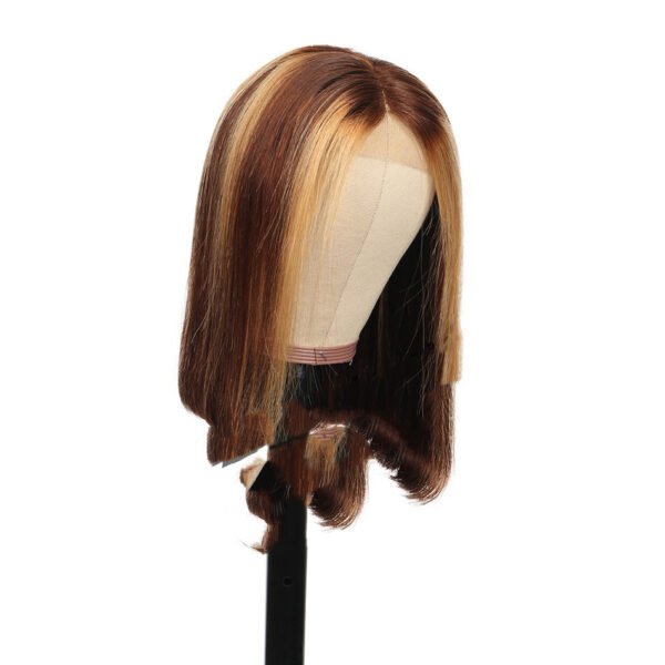 Piano Color Bob Headgear Real Hair - Image 2