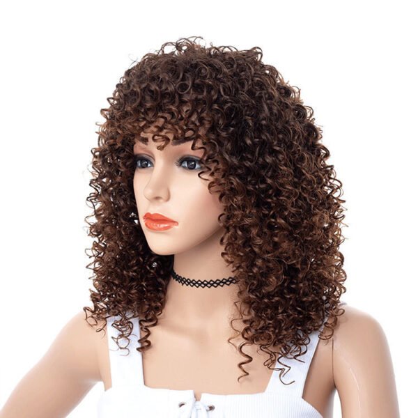 Women's Fashion African Small Curly Afro Hair Wig Head Cover - Image 5