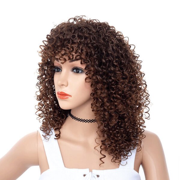 Women's Fashion African Small Curly Afro Hair Wig Head Cover - Image 7