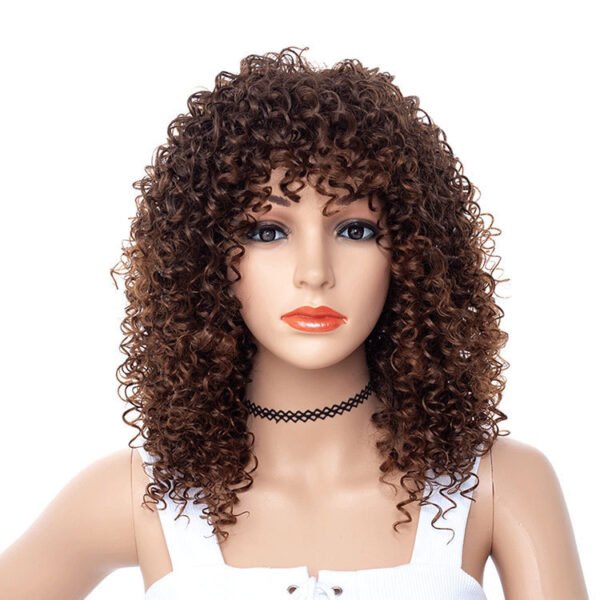 Women's Fashion African Small Curly Afro Hair Wig Head Cover - Image 9