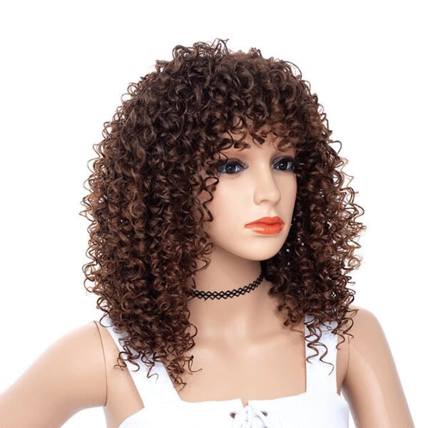 Women's Fashion African Small Curly Afro Hair Wig Head Cover - Image 2