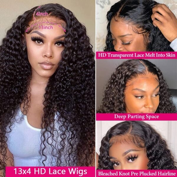 Front Lace Human Hair Wig Deep Wave Human Wigs - Image 5